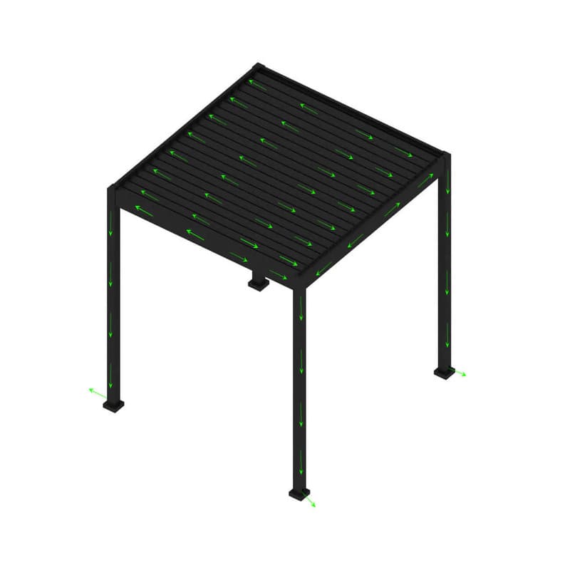 Baltic Manual Freestanding Louvre Roof Aluminium Pergola - 3x3m pergola on white bg