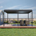 Baltic Manual Freestanding Louvre Roof Aluminium Pergola - charcoal pergola on wooden slab