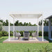 Luxi Living Baltic Manual Freestanding Louvre Roof Aluminium Pergola - white pergola on a slab.