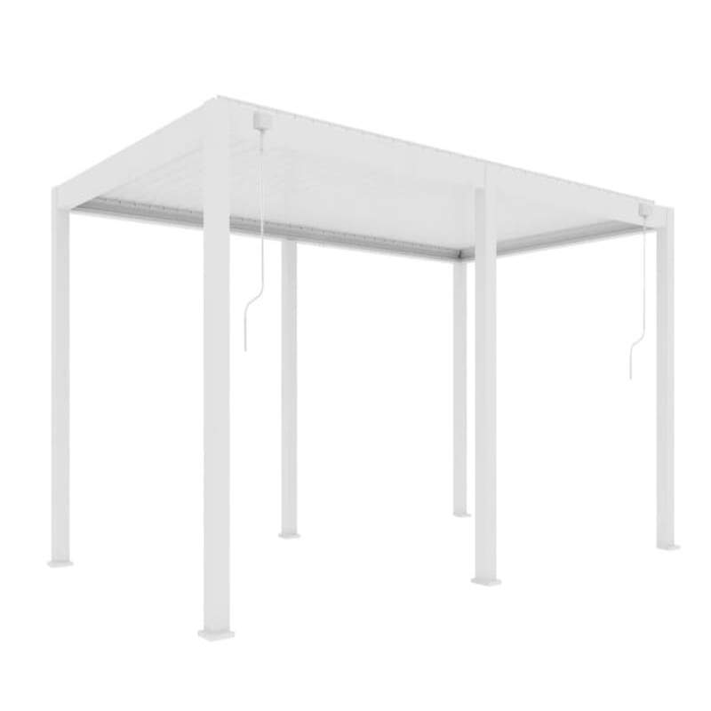 Luxi Living Baltic Manual Freestanding Louvre Roof Aluminium Pergola - angular view of large pergola on a white background