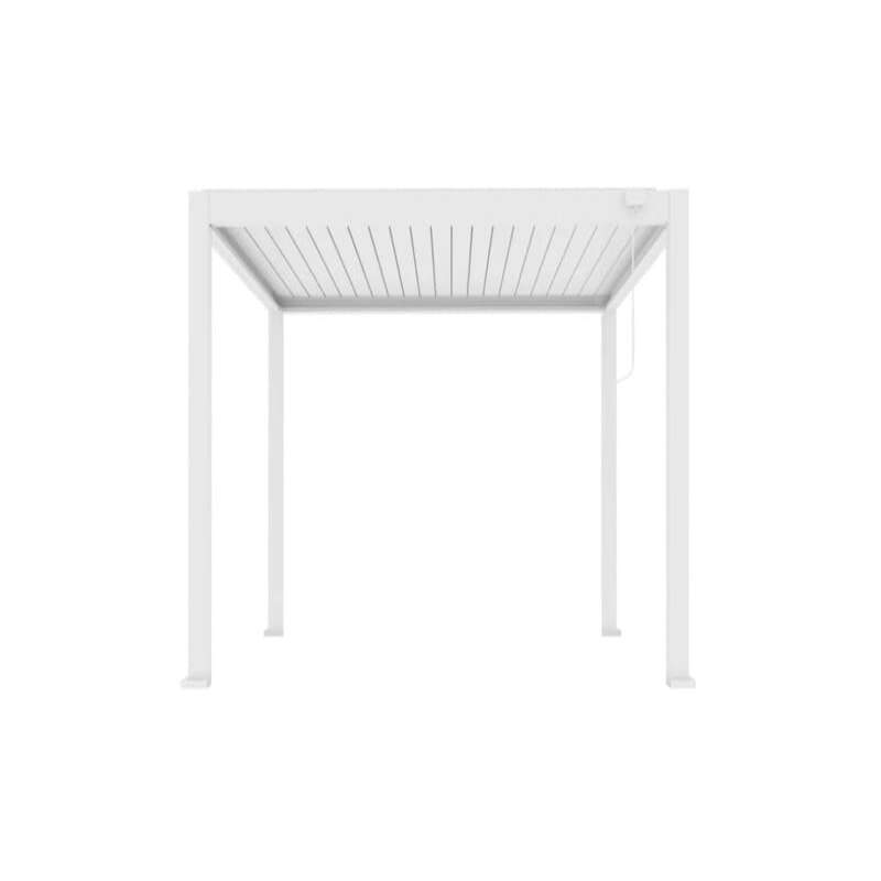 Luxi Living Baltic Manual Freestanding Louvre Roof Aluminium Pergola - white 4x4m pergolaon a white bg