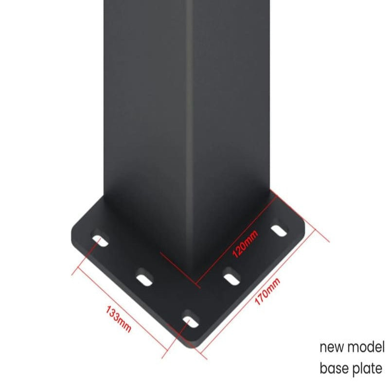Luxi Living Baltic Motorised Freestanding Louvre Roof Aluminium Pergola - new model base plate