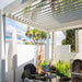 Luxi Living Baltic Motorised Freestanding Louvre Roof Aluminium Pergola in White outdoor