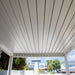 Luxi Living Baltic Motorised Freestanding Louvre Roof Aluminium Pergola - underneath View in White