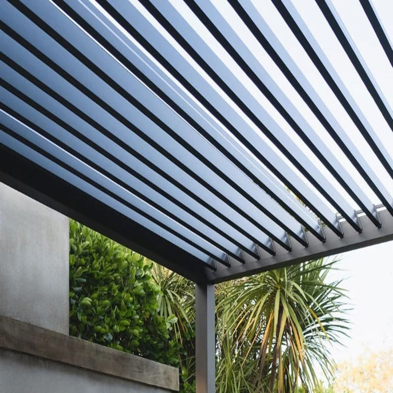 Luxi Living Baltic Motorised Freestanding Louvre Roof Aluminium Pergola - underneath View
