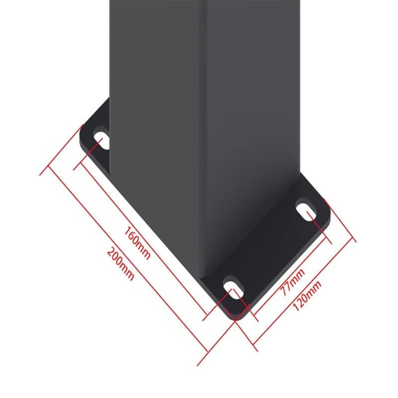 Luxi Living Baltic Motorised Freestanding Louvre Roof Aluminium Pergola - base plate dimensions