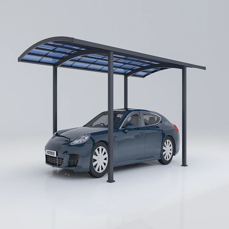 Luxi Living Carport 5.6m x 3.12m x 2.7m - angular view of porsche  under carport