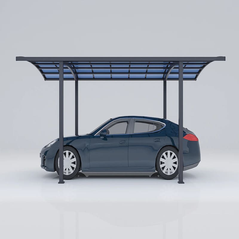 Luxi Living Carport 5.6m x 3.12m x 2.7m - sideview of the porsche under carport