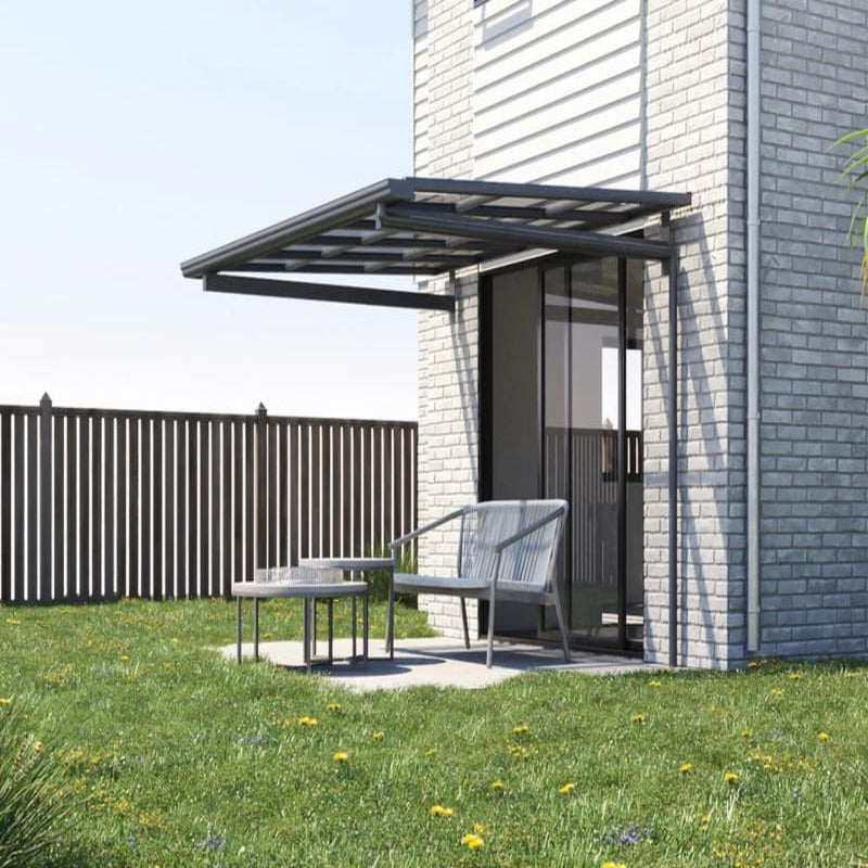 Luxi Living City Window / Door Awning Canopy on a grey coloured house