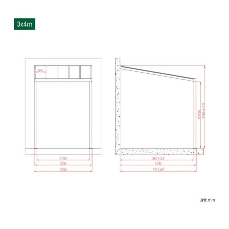 Luxi Living Coastal Patio Cover - 3x4m plan