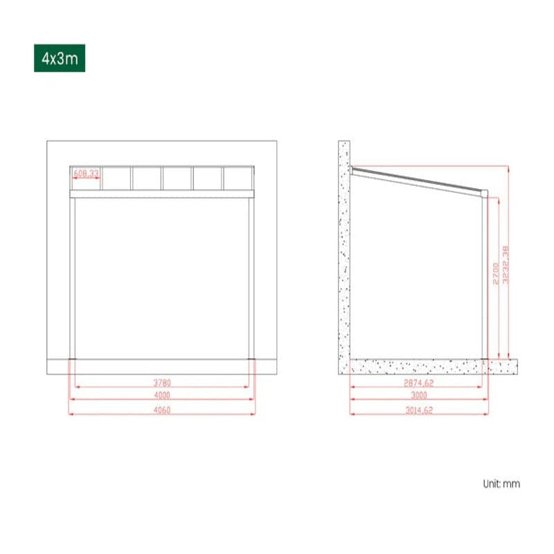 Luxi Living Coastal Patio Cover - 4x3m patio plan