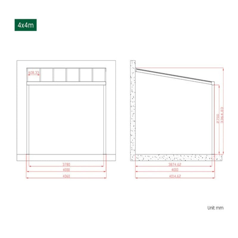 Luxi Living Coastal Patio Cover 4x4m patio plan