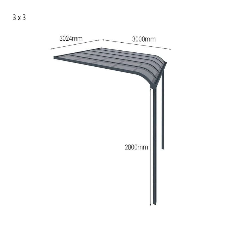 Luxi Living Country Wall Mounted Patio Cover dimensions