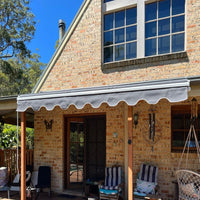 Luxi Living Fuji Manual Retractable Awning - Attached to brick house