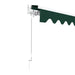 Luxi Living Fuji Manual Retractable Awning-Green Awning with Manual Handle.