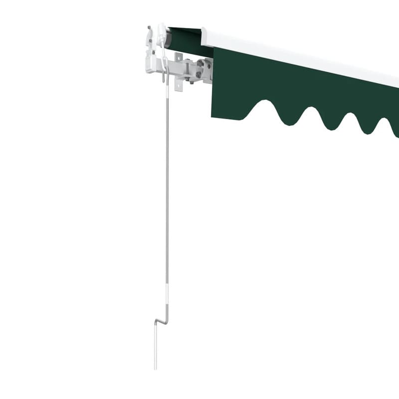 Luxi Living Fuji Manual Retractable Awning-Green Awning with Manual Handle.