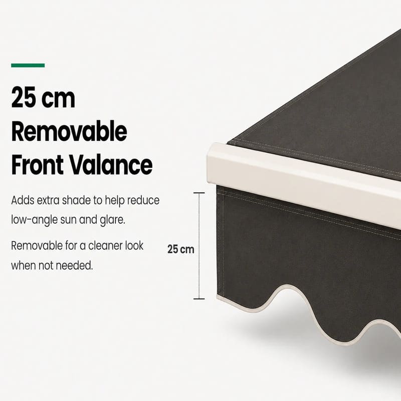 Luxi Living Fuji Manual Retractable Awning-Removable Valance