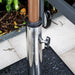 Luxi Living Granite Base Black for Market Umbrellas, with wooden sticks in steel pole.