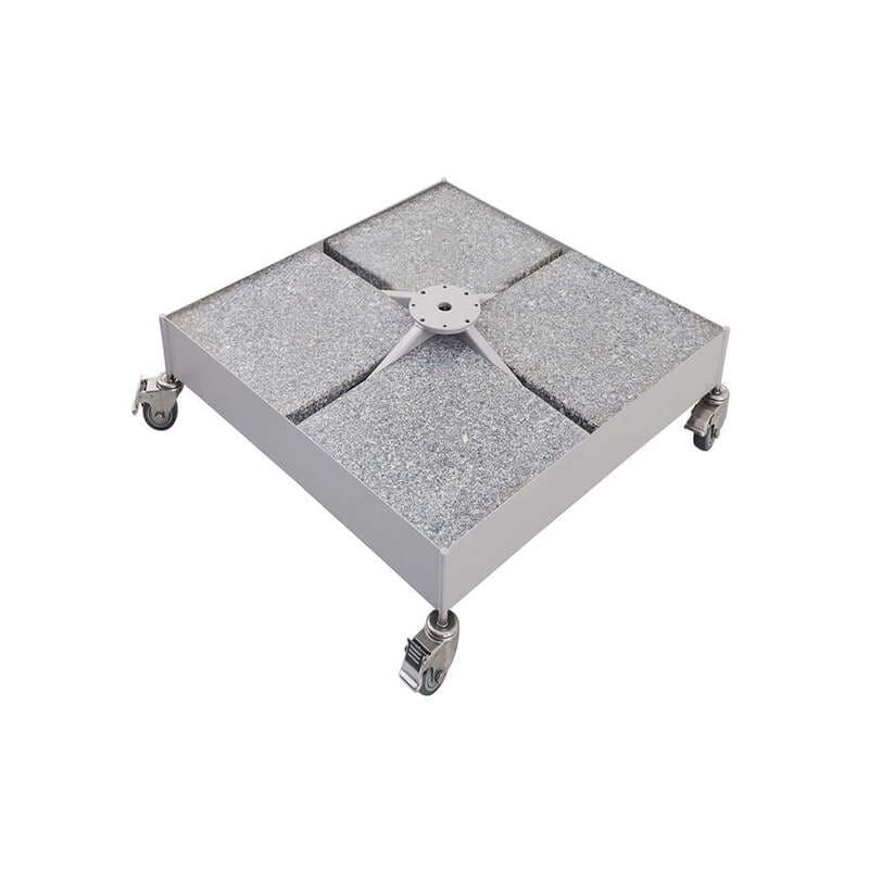 Luxi Living Lyra Granite Umbrella Base for 4m Umbrellas – 209kg, Angular placement of the umbrella base.