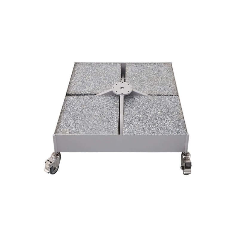 Luxi Living Lyra Granite Umbrella Base for 4m Umbrellas – 209kg - Frontal view of the base on a white background.