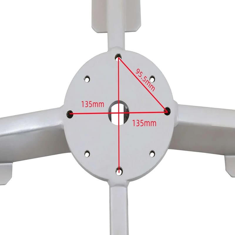 Luxi Living Lyra Granite Umbrella Base for 4m Umbrellas – 209kg - Dimensions of srcew holes