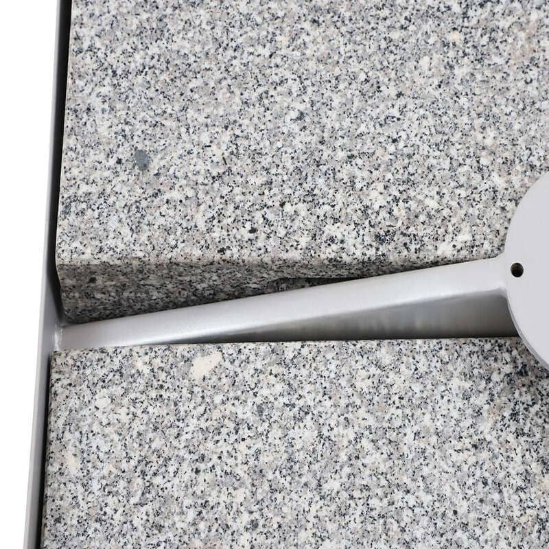 Luxi Living Lyra Granite Umbrella Base for 4m Umbrellas – 209kg - Umbrella base showing two Granite stones.