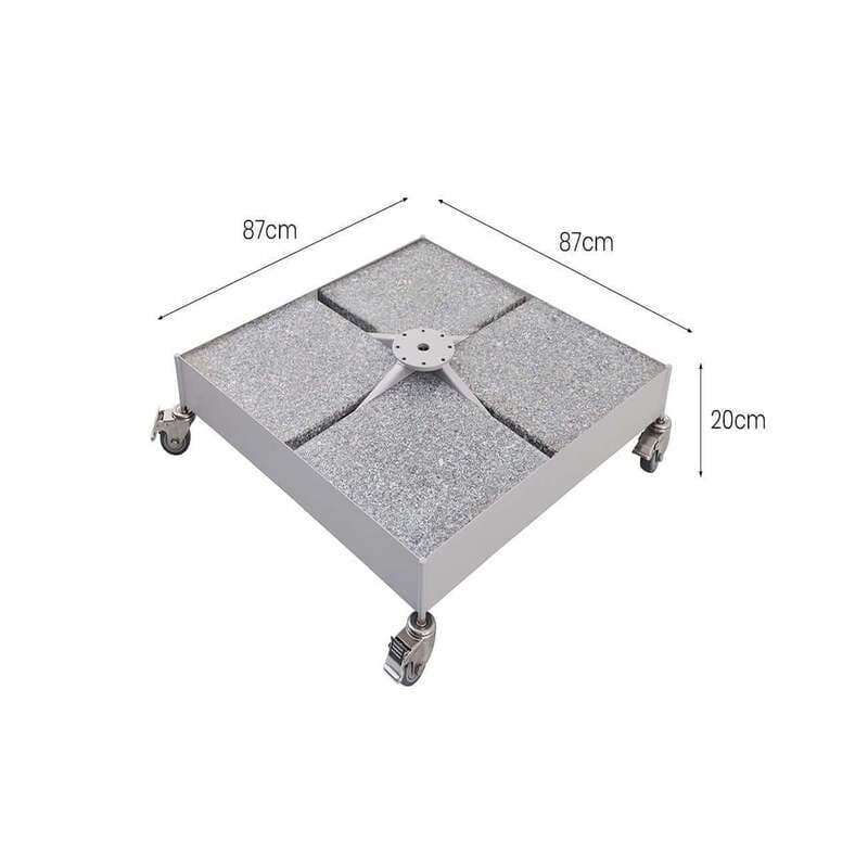 Luxi Living Lyra Granite Umbrella Base for 4m Umbrellas – 209kg - dimensions of the umbrella base