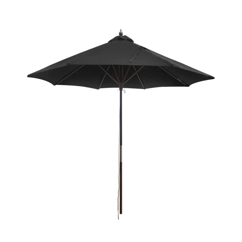 Luxi Living Nile 2.7m Round Market Umbrella- black umbrella on white background