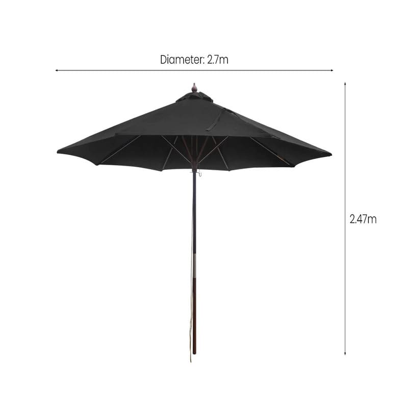 Luxi Living Nile 2.7m Round Market Umbrella-dimensions