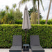 Luxi Living Nile 2.7m Round Market Umbrella-closed umbrella with 2 pool chairs
