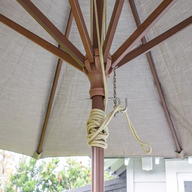 Luxi Living Nile 2.7m Round Market Umbrella - ropes underneath umbrella 