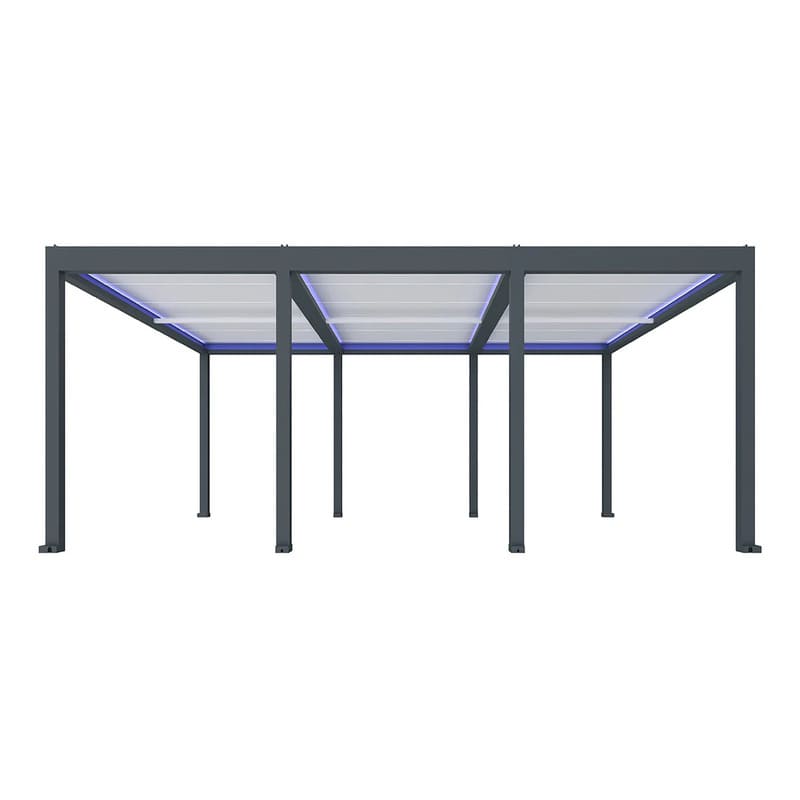 Luxi Living Pacific Motorised Freestanding Louvre Roof Aluminium Pergola - charcoal/white extra large pergola