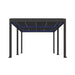 Luxi Living Pacific Motorised Freestanding Louvre Roof Aluminium Pergola - large grey pergola on a white background