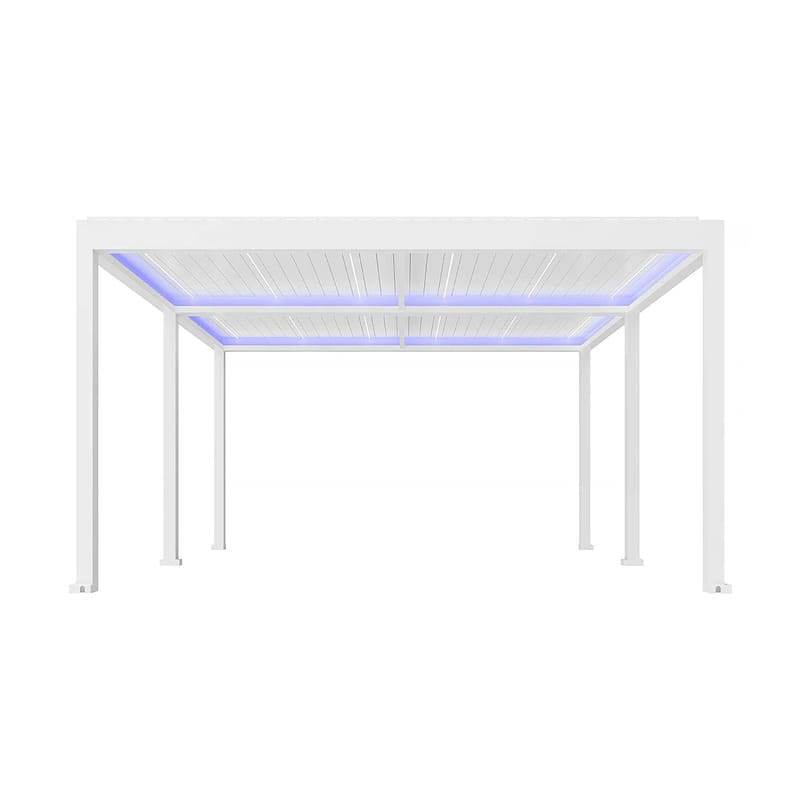 Luxi Living Pacific Motorised Freestanding Louvre Roof Aluminium Pergola - large pergola on a white background