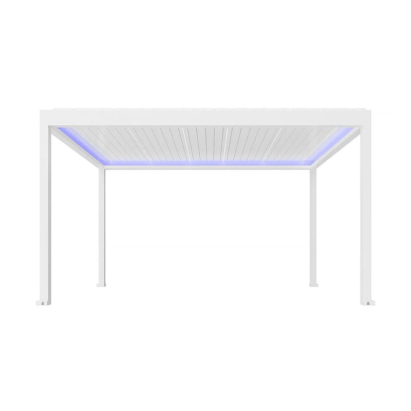 Luxi Living Pacific Motorised Freestanding Louvre Roof Aluminium Pergola on a white background