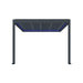 Luxi Living Pacific Motorised Wall Mounted Louvre Roof Aluminium Pergola - front facing  pergola with lights on.