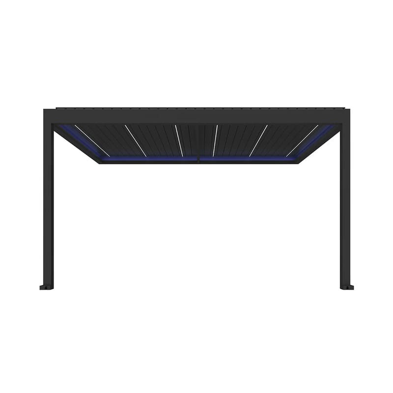 Luxi Living Pacific Motorised Wall Mounted Louvre Roof Aluminium Pergola - front facing pergola