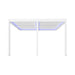 Luxi Living Pacific Motorised Wall Mounted Louvre Roof Aluminium Pergola - 3 legged white pergola on a white bg