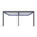 Luxi Living Pacific Motorised Wall Mounted Louvre Roof Aluminium Pergola - charcoal/white pergola on a white bg.