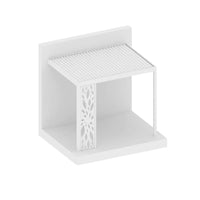 Luxi Living Patterned Privacy Panel for Tasman Wall Mounted Pergola - White Pergola on White background