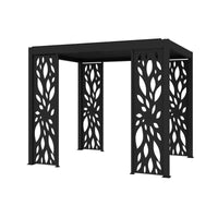 Luxi Living Patterned Privacy Panel for Atlantic and Caribbean Freestanding Pergola-black pergola on white background