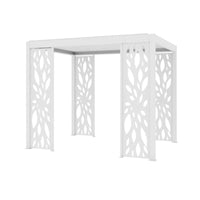 Luxi Living Patterned Privacy Panel for Atlantic and Caribbean Freestanding Pergola- white pergola on white background