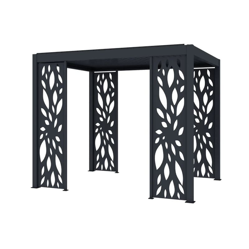 Luxi Living Patterned Privacy Panel for Baltic Freestanding Pergola - charcoal-pergola on white background