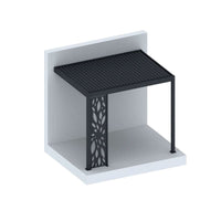 Luxi Living Patterned Privacy Panel for Baltic Wall Mounted Pergola-charcoal pergola on slab
