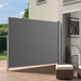 Luxi Living Retractable Side Awning & Privacy Screen 2m X 4m-grey awning on beige coloured house.