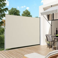 Luxi Living Retractable Side Awning & Privacy Screen 2m X 4m - beige awning setup.