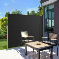 Luxi Living Retractable Side Awning & Privacy Screen 2m X 4m-black awnings beside the lawn