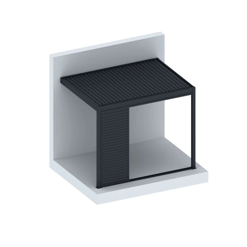 Luxi Living Shutter Sliding Door for Baltic Wall Mounted Pergola - Charcoal Pergola