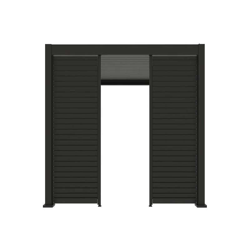 Luxi Living Shutter Wall for Tasman Wall Mounted Pergola - Sideview of Pergola