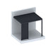 Luxi Living Shutter Wall for Baltic Wall Mounted Pergola - black pergola on slab on a white bg